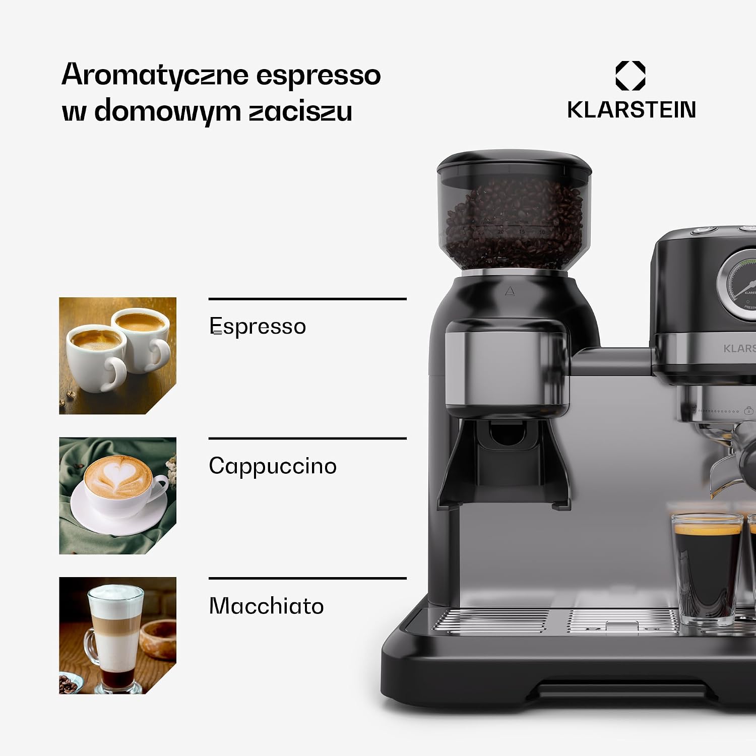 Thumbnail 6 de Klarstein 4060656534126 Bella Café espresso machine with grinder and milk frother