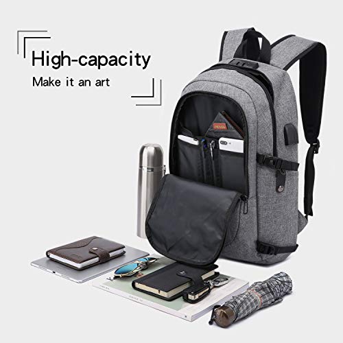 Detalle de WENIG Sac à Dos Anti-Vol 15.6 Pouces — Étanche, USB Charging Port et Organisation Optimale pour Bureau/Voyage