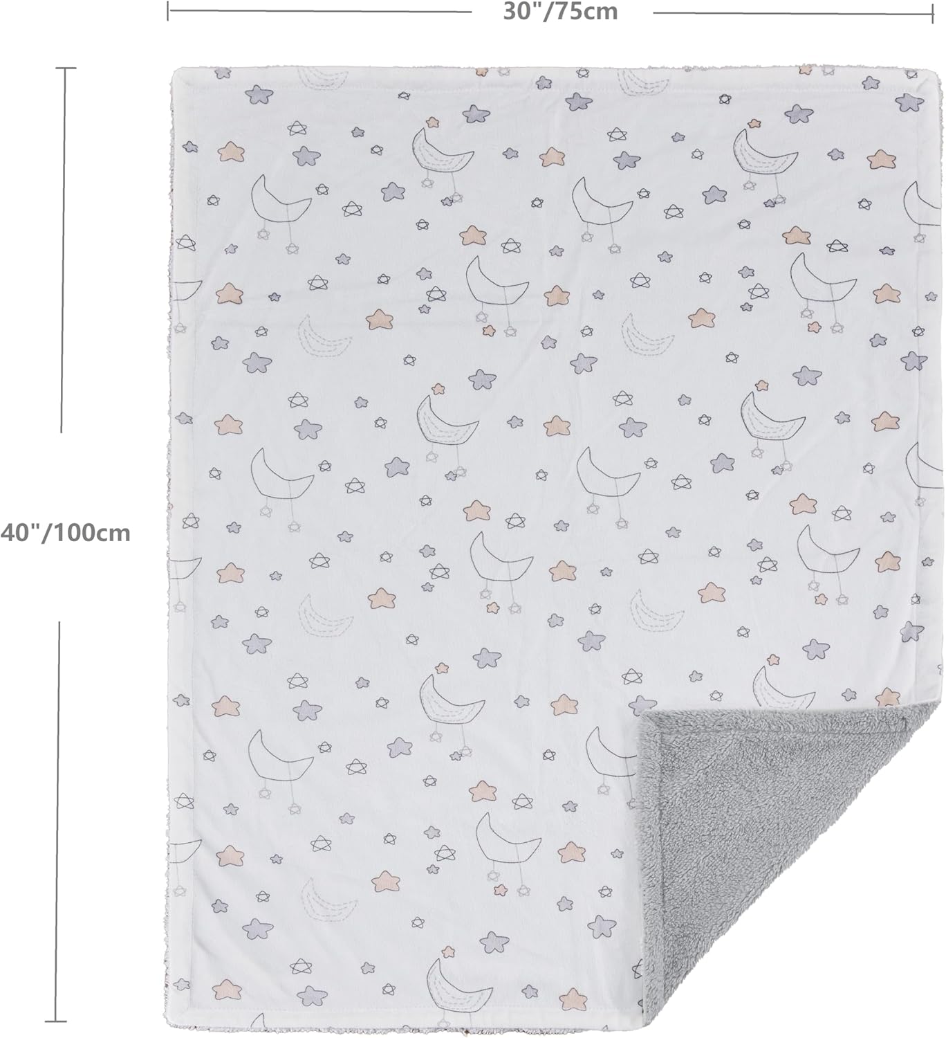 Thumbnail 3 de CREVENT 75cm x 100cm Cute Cozy Fluffy Warm Baby Blanket