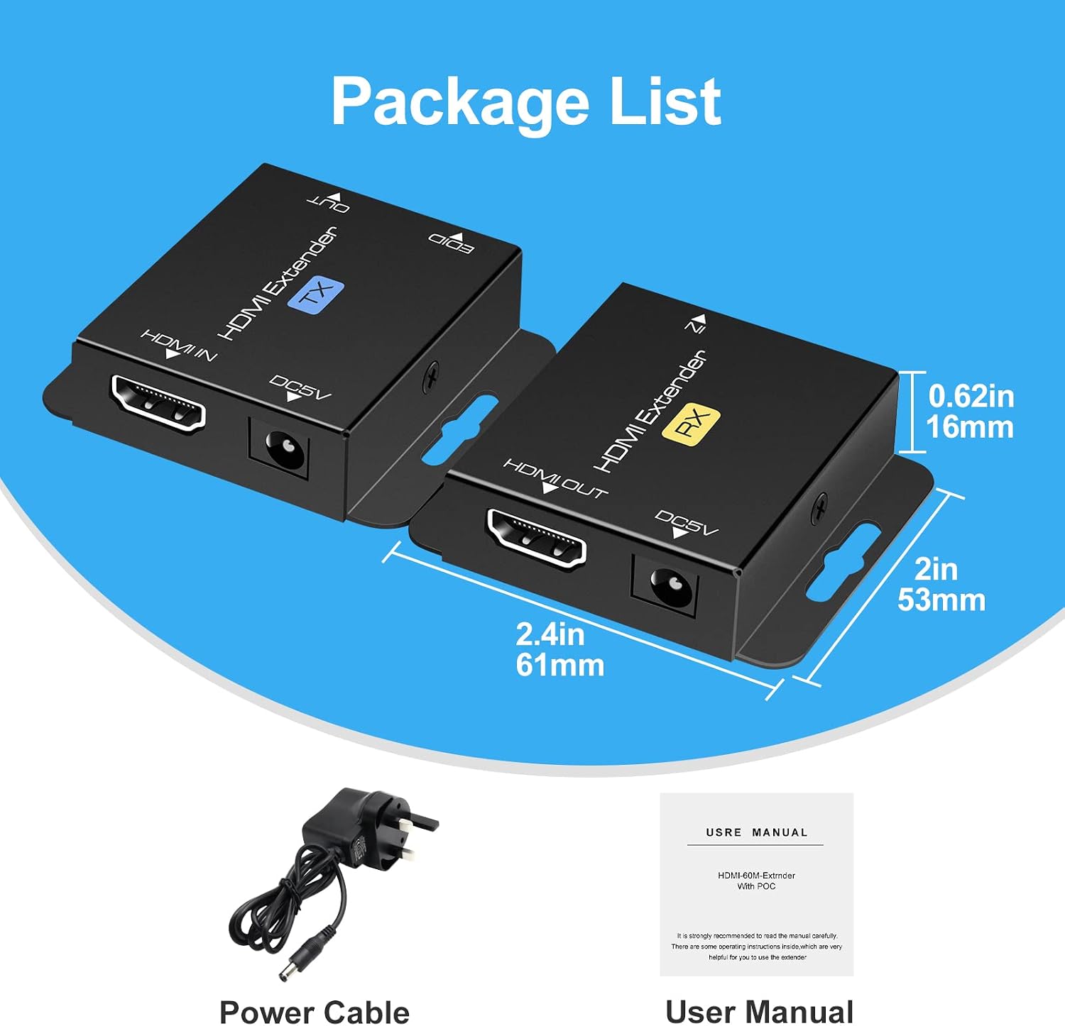 Thumbnail 5 de HDMI Extender Over Ethernet 200FT 1080P