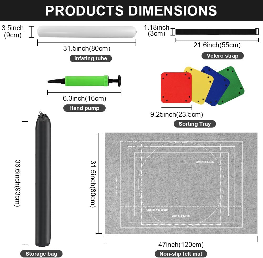 Thumbnail 1 de Ainiv Jigsaw Puzzle Mat Roll Up (2000 pieces) Felt Board with 4 Sorting Trays & Storage Bag