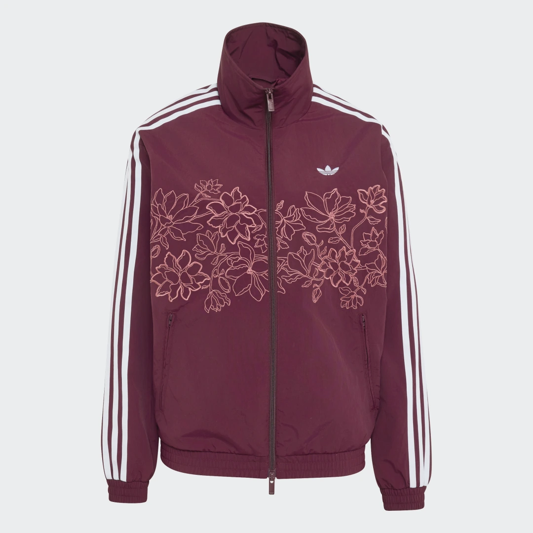 Detalle 2 de Chaqueta Floral GFX Firebird Loose de Adidas en Burgundy