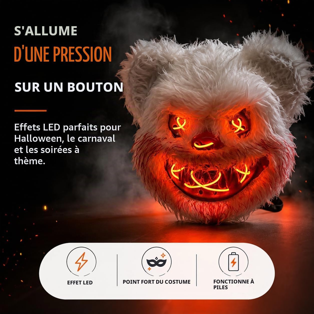Thumbnail 6 de TK Gruppe Timo Klingler ledmasker voor Halloween en carnaval met verlicht gezicht