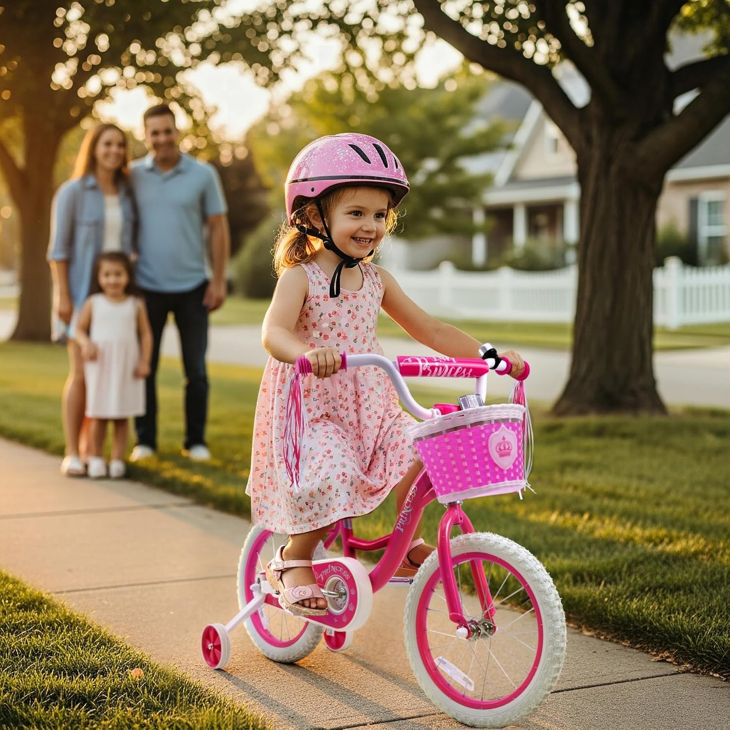 Thumbnail 5 de Bicystar Girls Bike for Toddlers (Ages 2–5) – 12/14/16 Inch Princess Kids Bike with Training Wheels, Basket & Sparkling Frame (Pink)