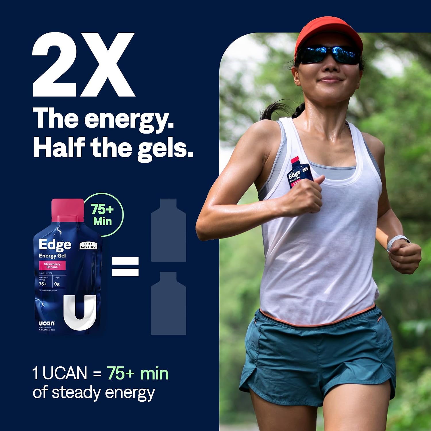 Detalle de UCAN Edge Energy Gel Shots – Variety Pack (12, 2 Ounce Packets)