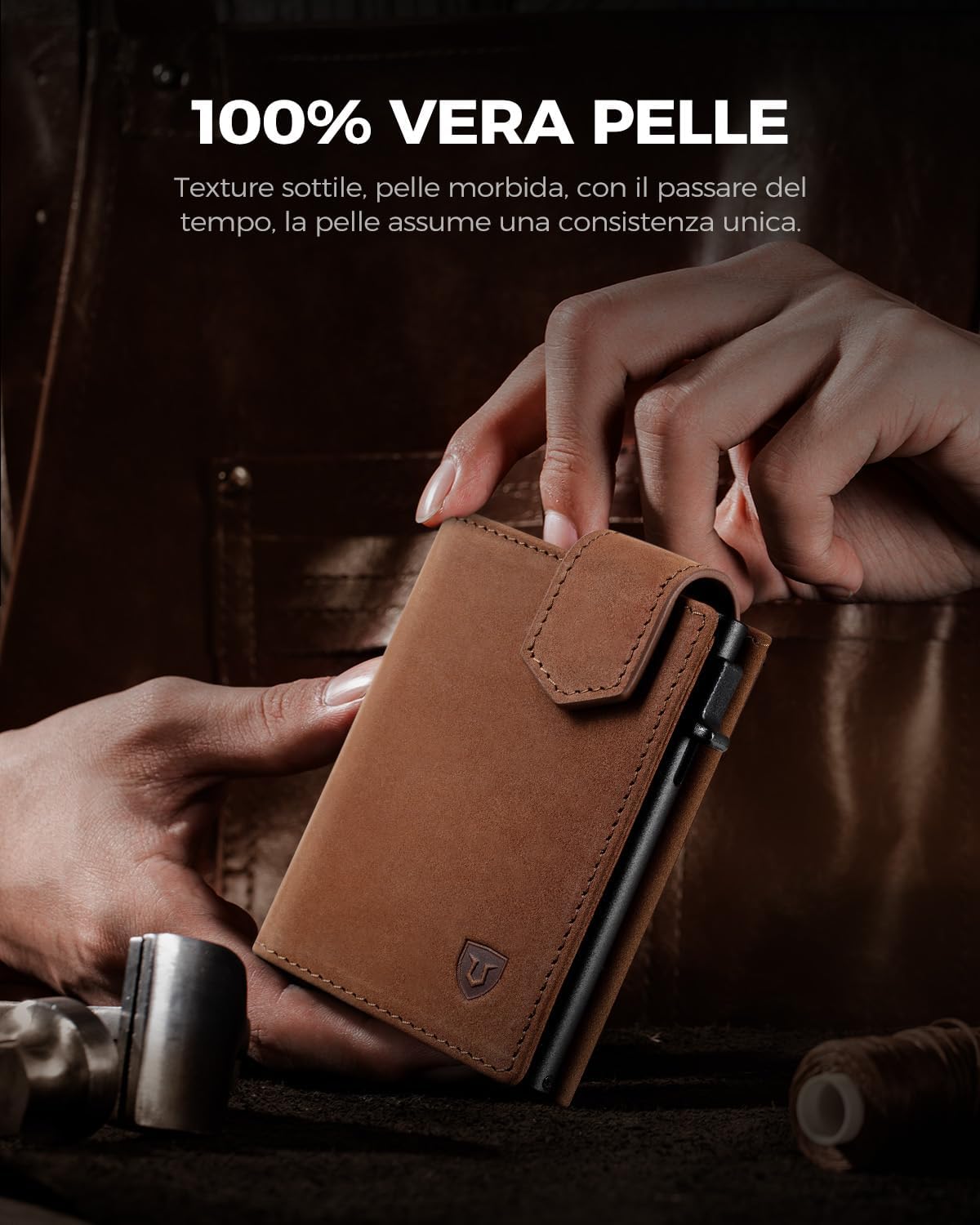 Detalle de LORZOR® Portafoglio Uomo Slim RFID 👝