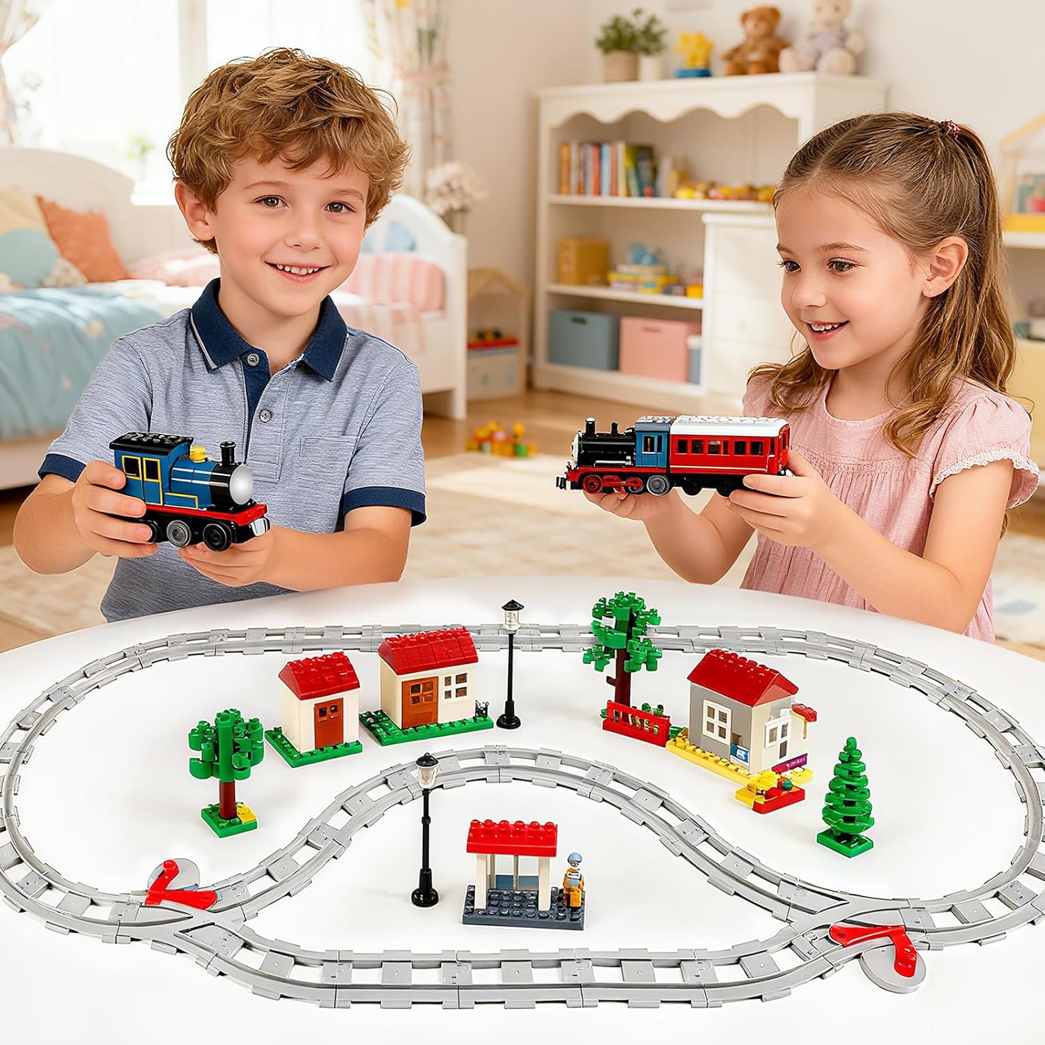 Thumbnail 5 de Zug Schienen Set 32-teilig für kreative Eisenbahn