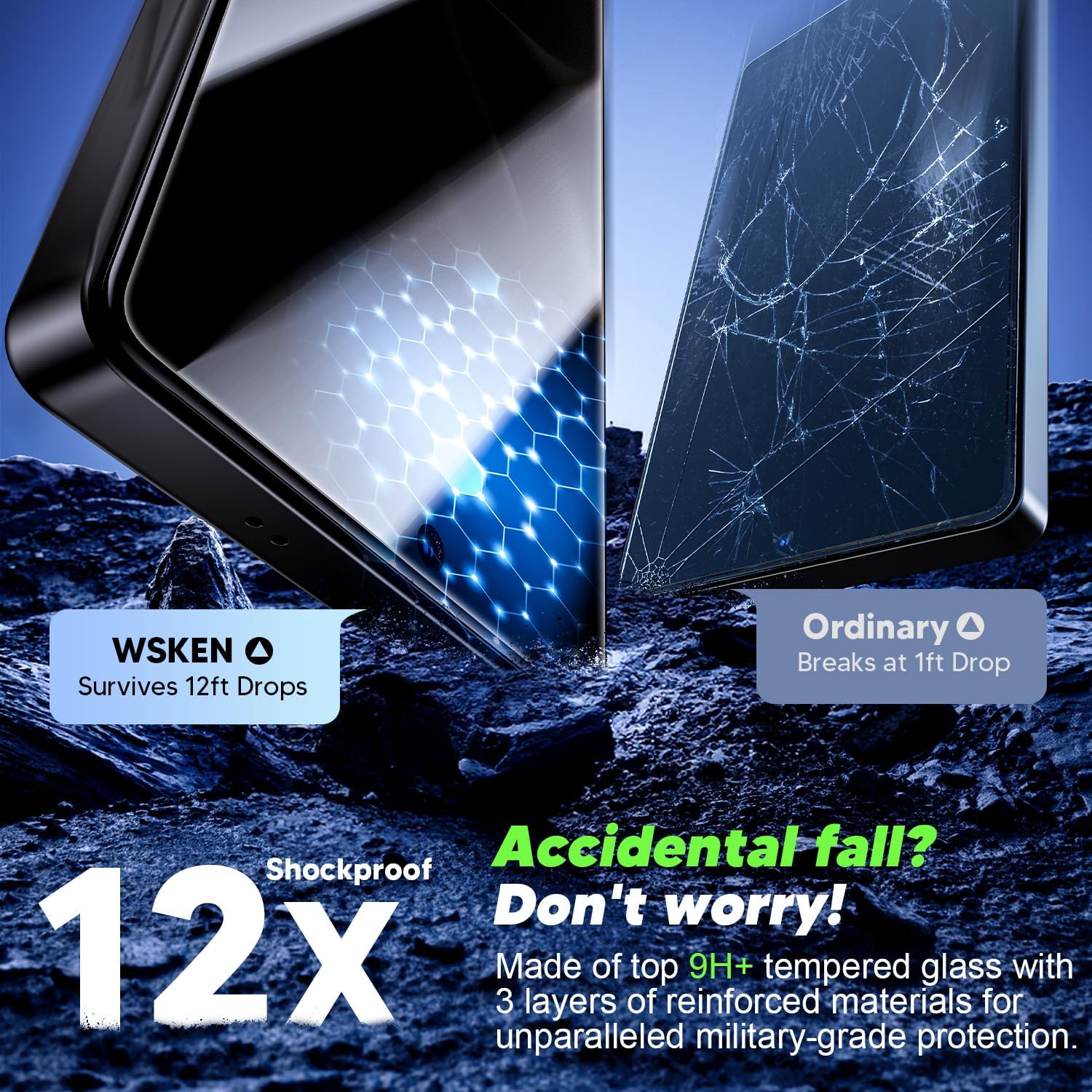Thumbnail 5 de WSKEN Privacy Screen Protector for Samsung Galaxy S26 5G – 24° Anti Spy, Auto Dust‑Elimination, 9H+ Tempered Glass