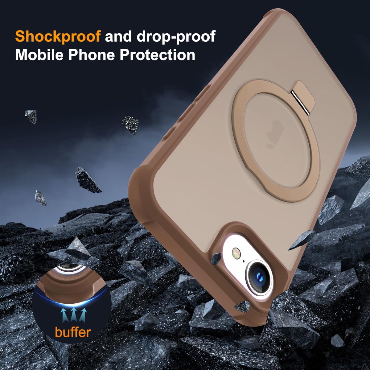 Thumbnail 6 de SKYLMW iPhone 16E Case with Invisible Magnetic Ring Stand and Military-Grade Protection