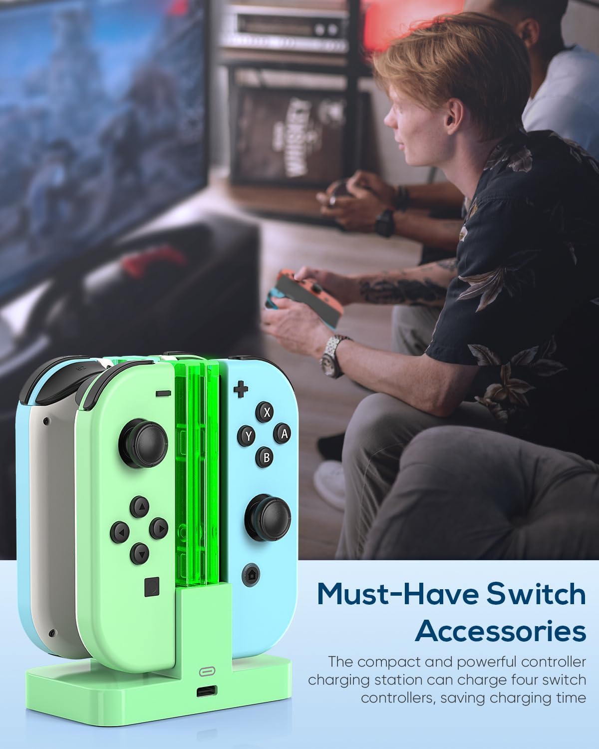 Thumbnail 6 de FYOUNG Joy-Con Switch Charger Dock with LED Light Bar (for Nintendo Switch / Switch OLED)