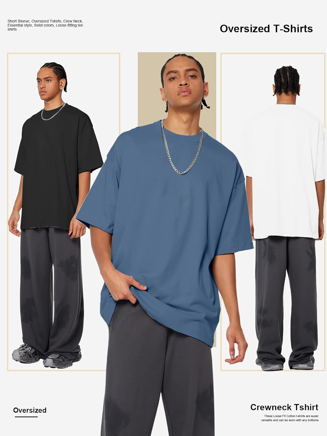 Thumbnail 6 de SnowElve Oversized Cotton T-Shirt, Heavyweight Crew Neck, Short Sleeve