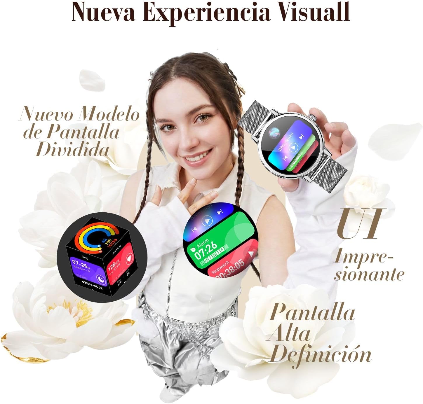 Thumbnail 3 de Smartwatch para Mujer Baolubao: 1.26" con Llamadas Bluetooth, Notificaciones y 100+ Modos Deportivos