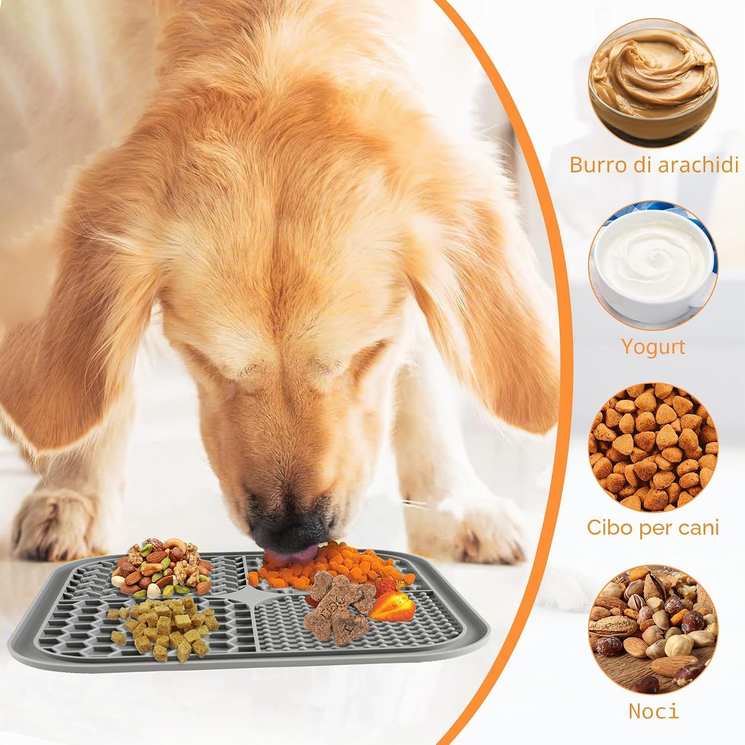 Thumbnail 3 de BASVII 2 PCS Tappetino Leccare Cane e Gatti con Ventose – Set 20x20 cm in silicone con raschietto e spazzola, comfort e igiene al bagno e all’addestramento