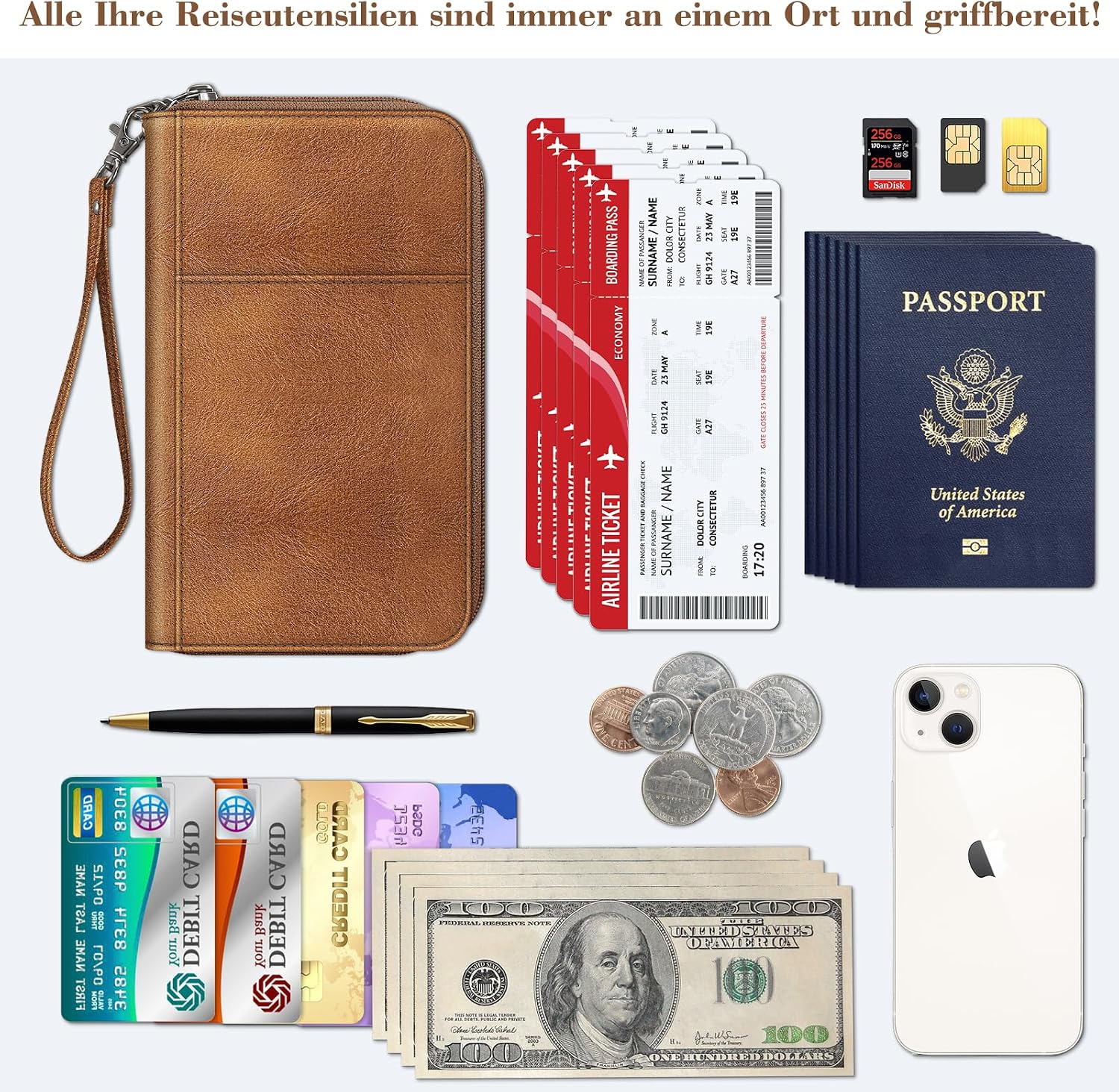 Detalle de FINTIE Reisepass Tasche Reiseorganizer