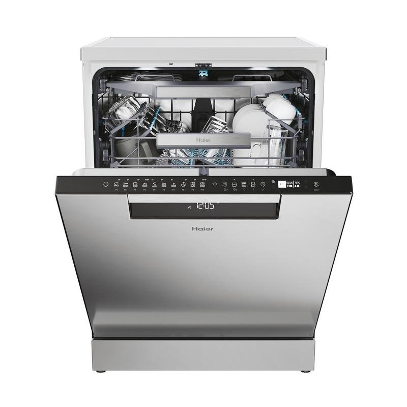 Detalle 2 de Haier XF 4A4M4PX: lavavajillas independiente de 60 cm para 14 servicios con Wi‑Fi y secado extra