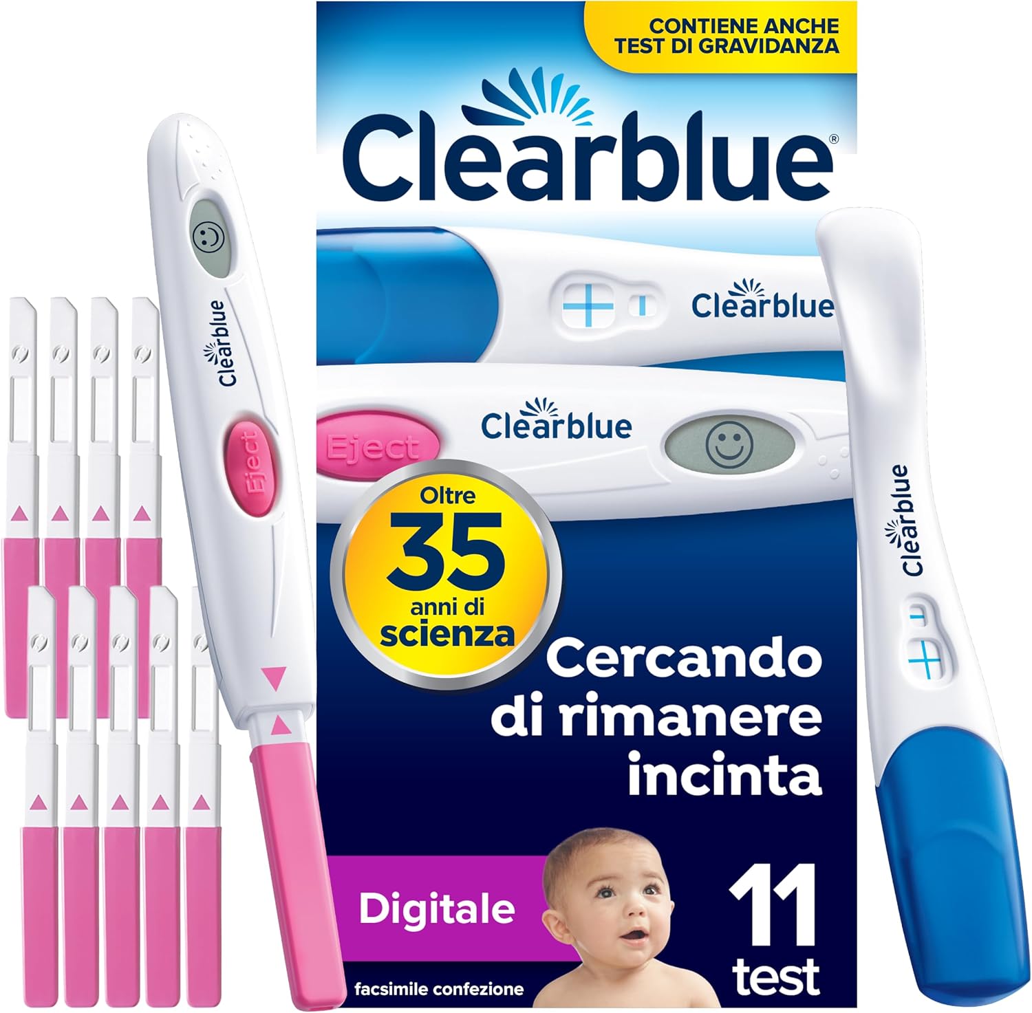 Thumbnail 6 de Test di gravidanza Clearblue Rilevazione Rapida 3 – affidabile, leggibile e rapido
