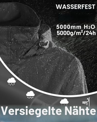 Detalle de 33,000ft Damen Regenjacke wasserdicht faltbar – atmungsaktiver Windbreaker