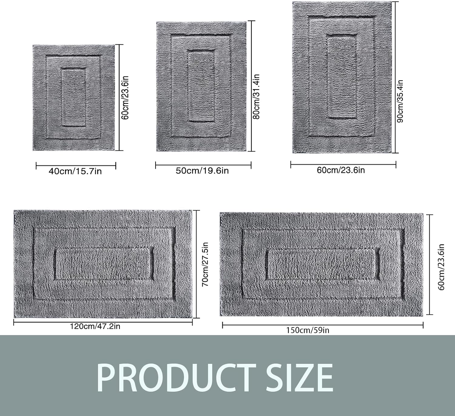 Detalle 2 de DUNSOO C04061 badkamervloerkleed 60 × 150 cm, microvezel en antislip
