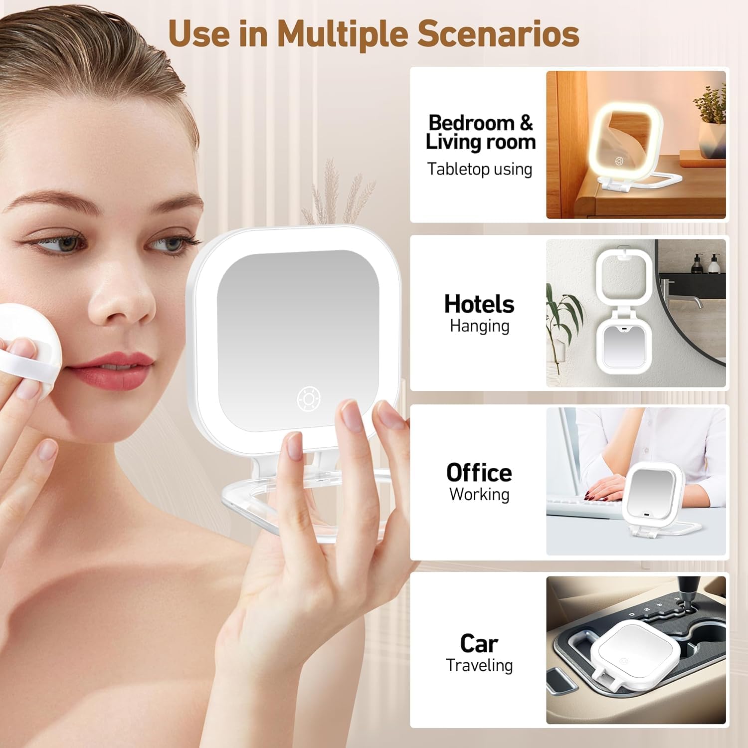 Thumbnail 6 de GOMIPURU Travel Mirror with Light 30x