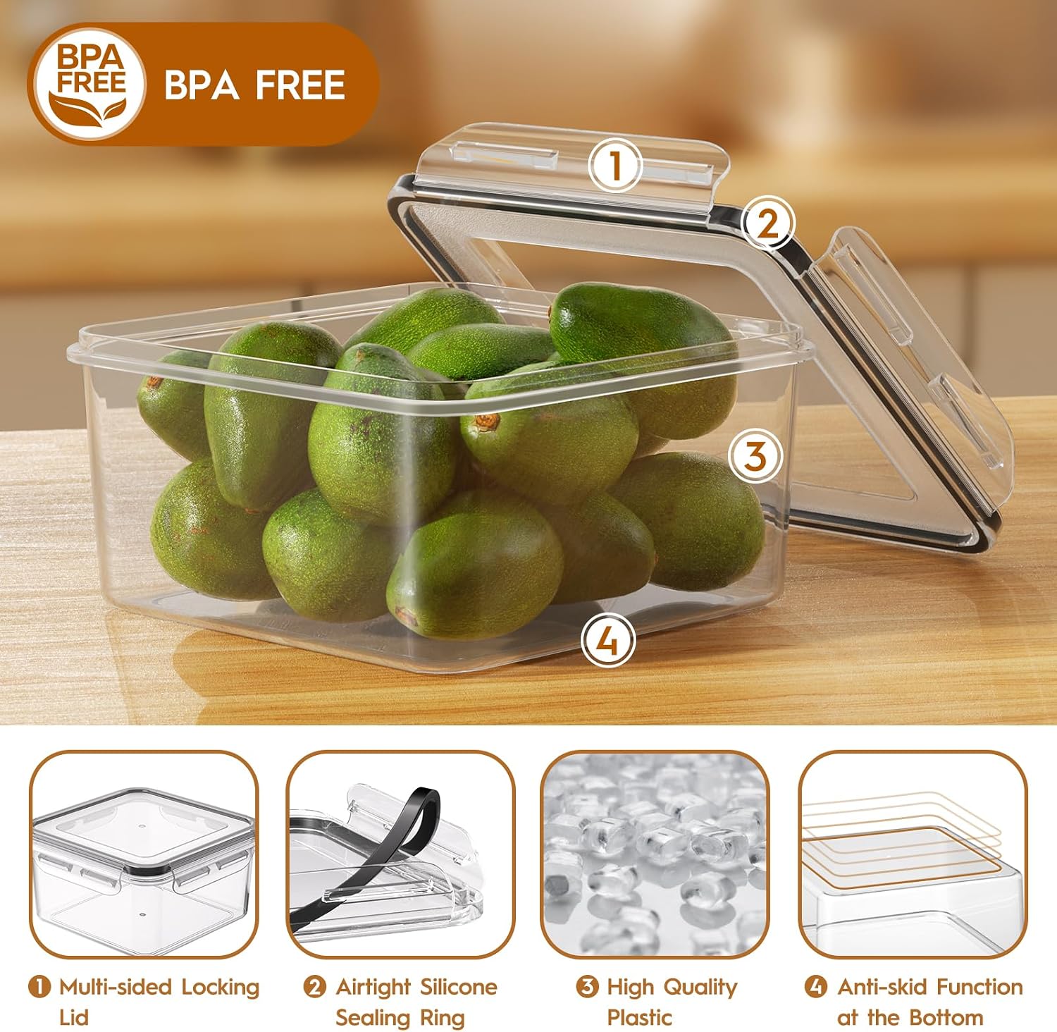 Detalle 2 de KEMETHY Food Storage Containers 52-Piece Set