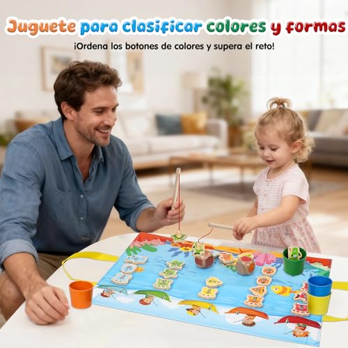 Thumbnail 5 de Lubolee Juguetes Niños 2-4 Años: Juego de Pesca Montessori en Madera con Animales Marinos y Alfombra de Almacenamiento