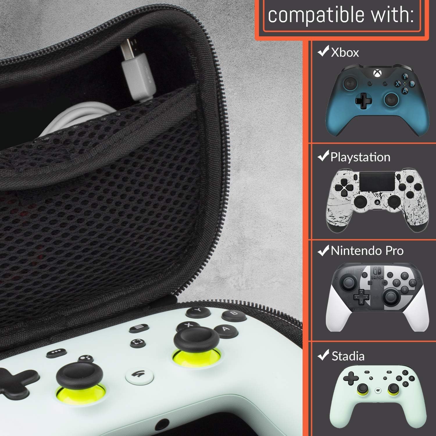 Detalle 2 de Orzly Case for Google Stadia Controller protective case