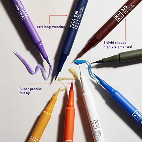 Detalle de 3INA The Color Pen Eyeliner 482, eyeliner violet, 10h