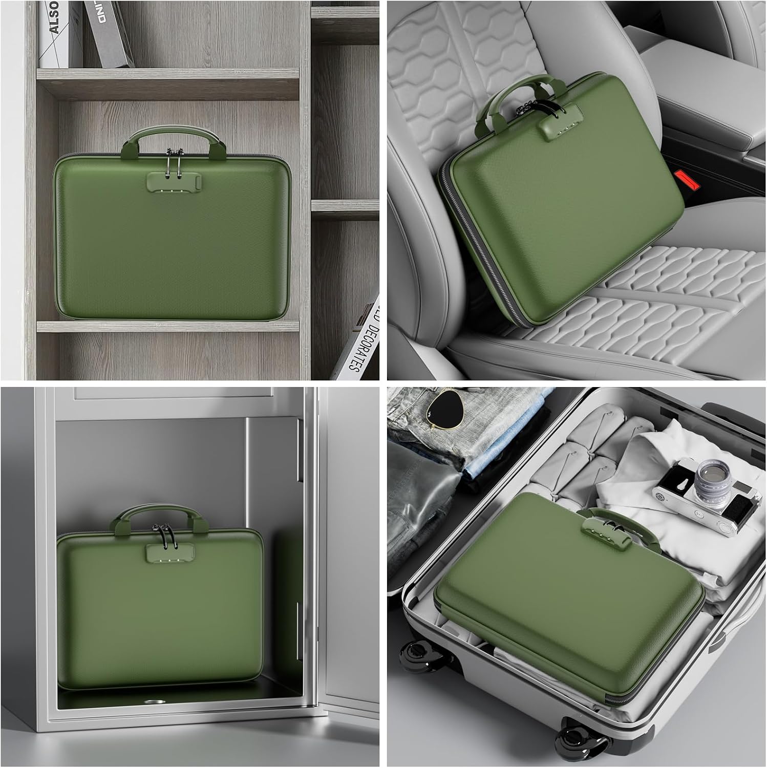Detalle 2 de DocSafe DS0107 Hard-Shell Fireproof File Organizer with Lock, Green