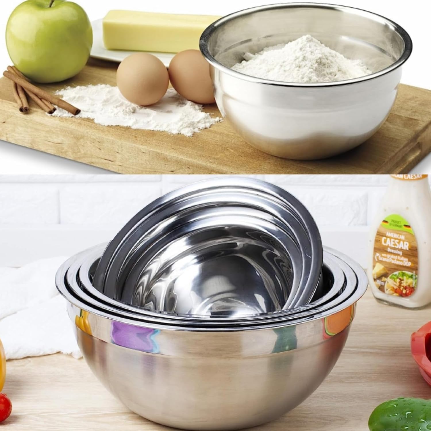 Thumbnail 6 de WEPSEN Mixing Bowls with Lid Set (25PCS) — Stainless Steel Nesting Bowls for Baking, Prep, Mixing & Storage