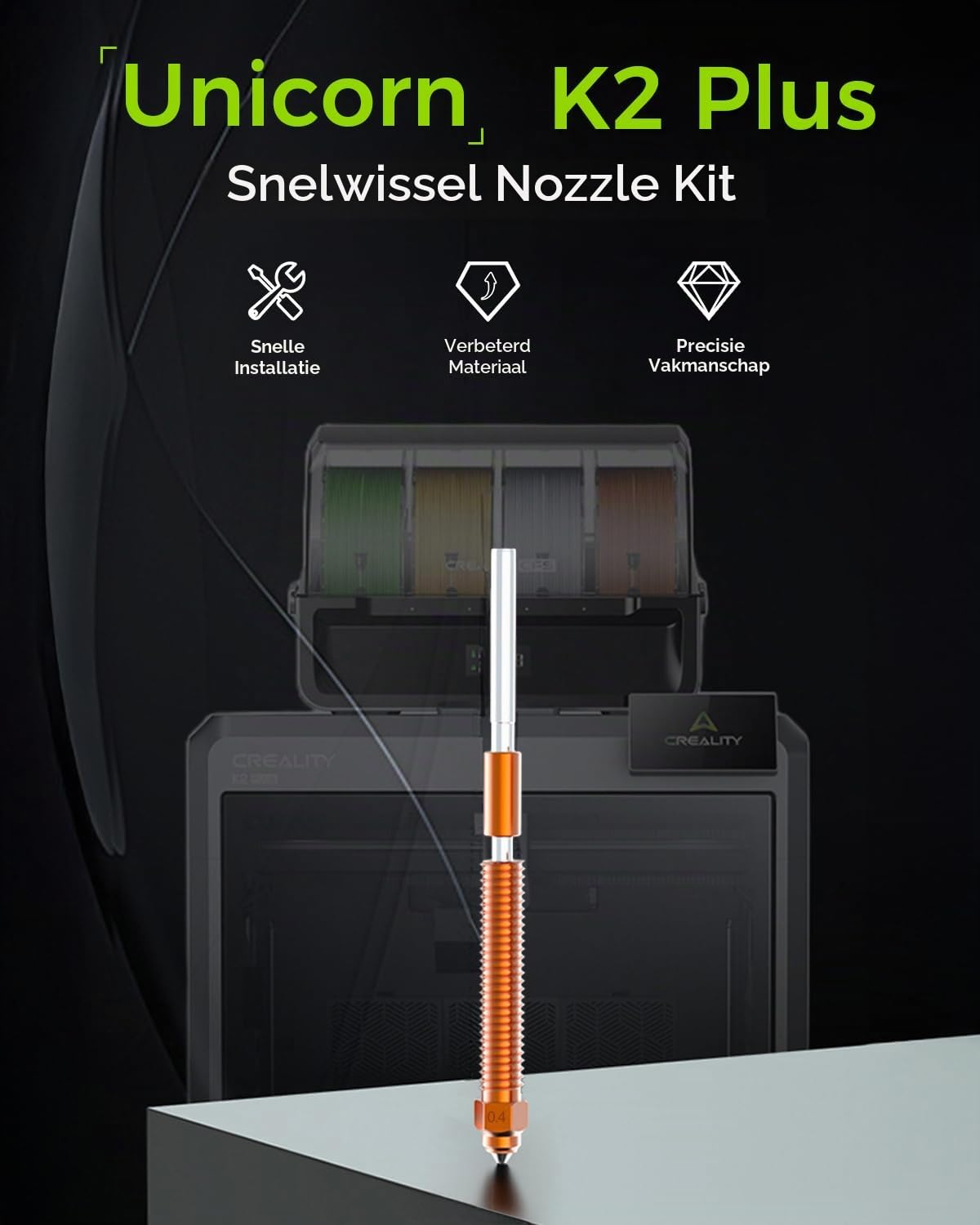 Thumbnail 1 de Creality K2 Plus 0,4 mm quick-swap-spuitmond van koperlegering en gehard staal