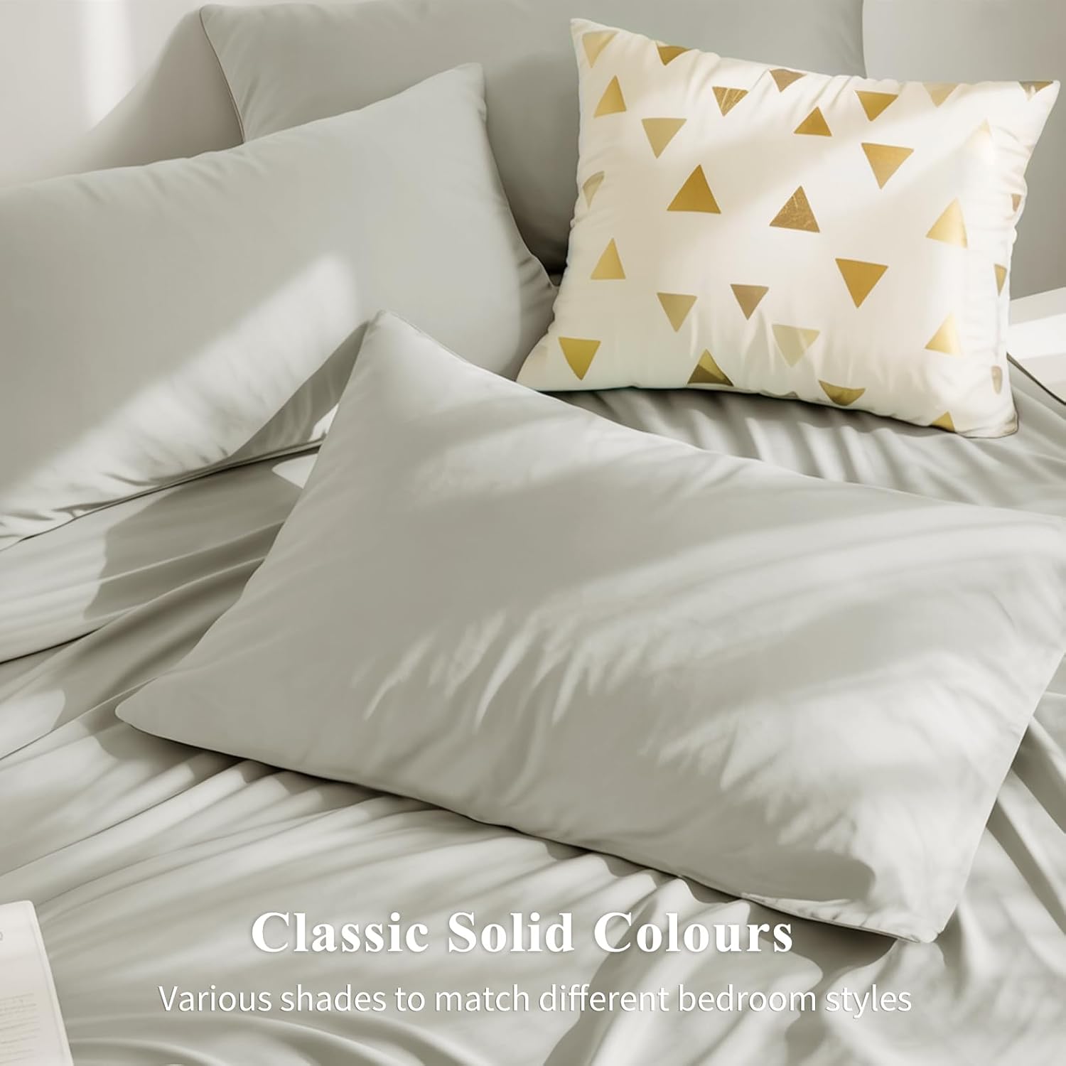 Detalle de Tifschlaf 2 Pack Cotton Pillow Cases 50x75cm – Envelope Closure, OEKO-TEX, Beige/ Cream