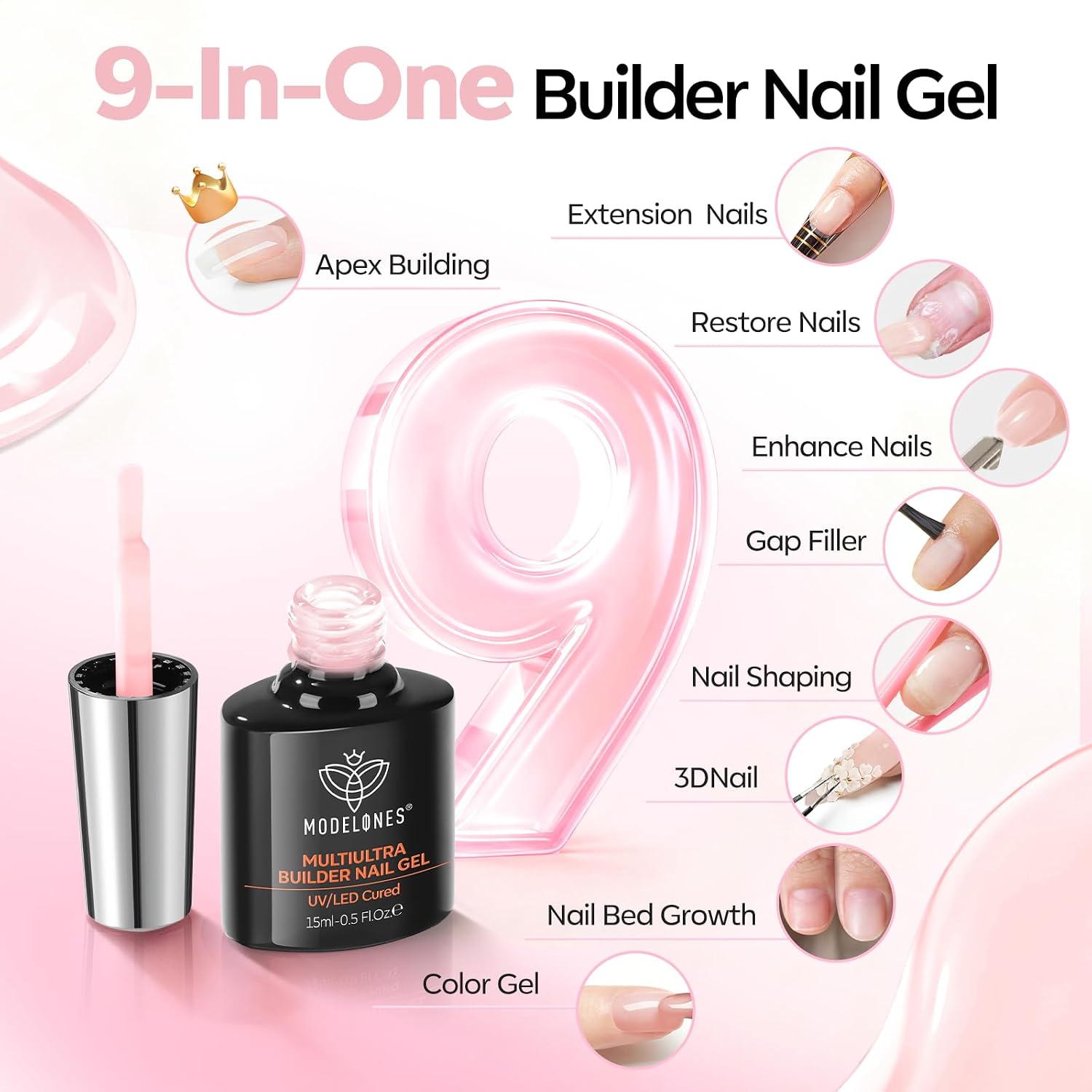 Thumbnail 6 de modelones Builder Nail Gel No Top Coat