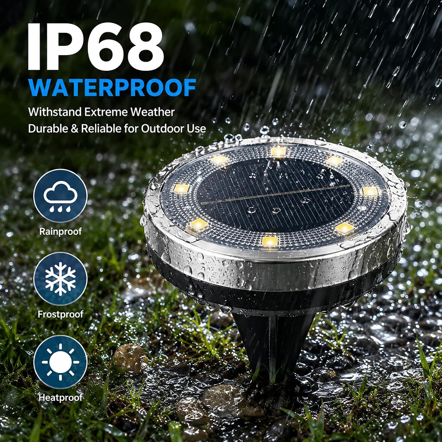 Detalle 2 de Solar floor lights 6 pack, 8 LED
