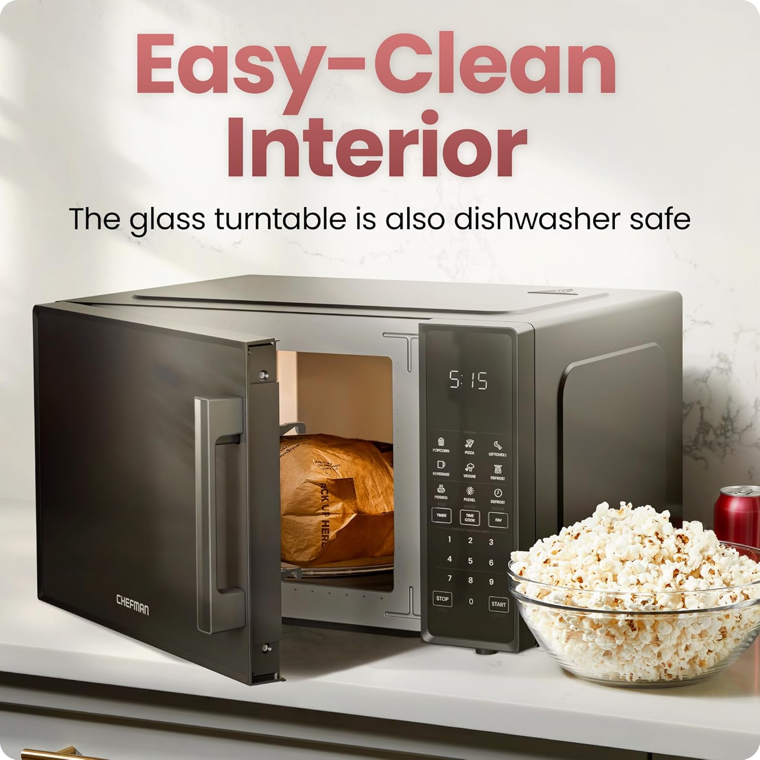 Thumbnail 5 de Chefman Countertop Microwave Oven 1.1 Cu Ft