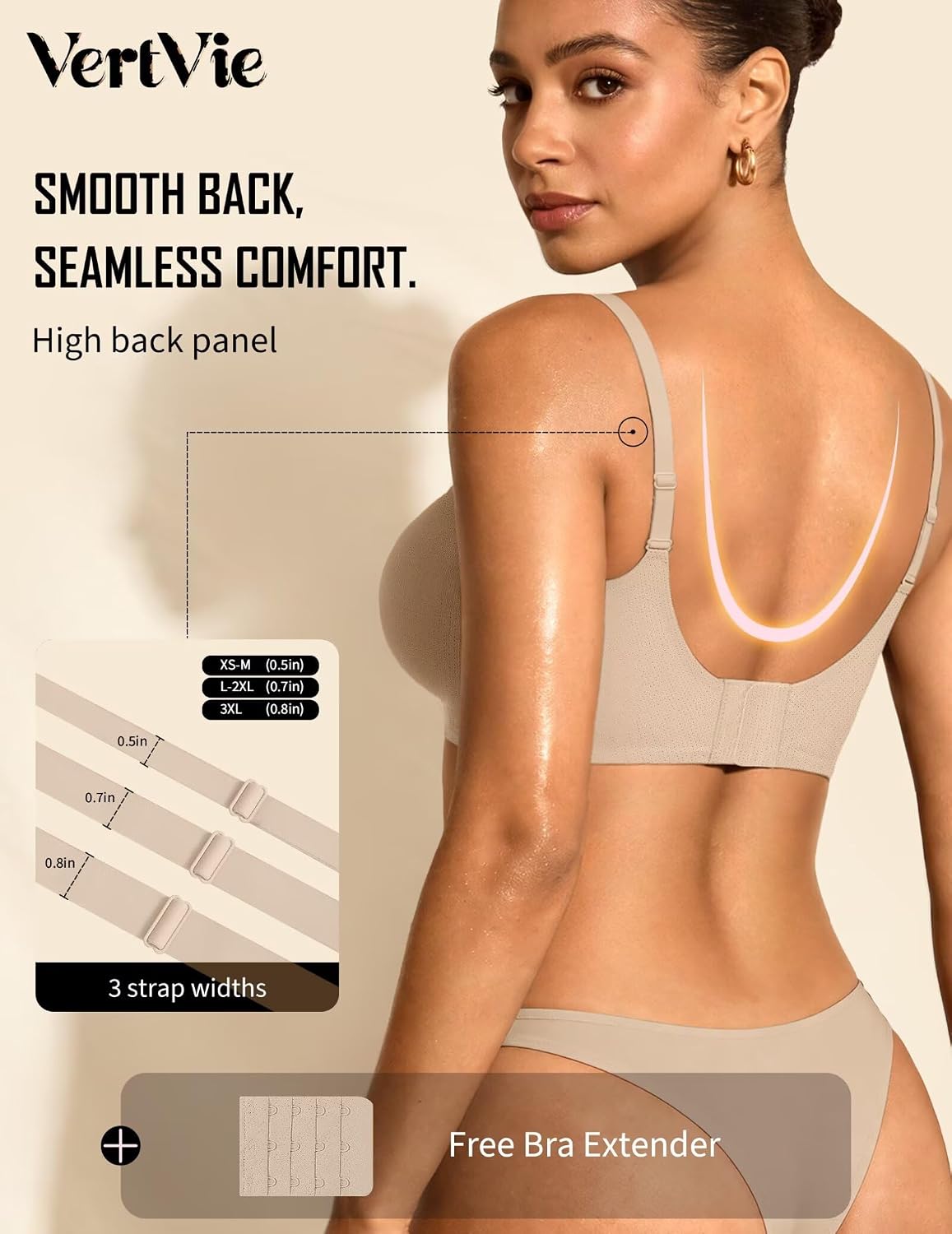 Detalle 2 de Vertvie Seamless Jelly Wireless Bralette: Full Coverage, No Underwire Comfort