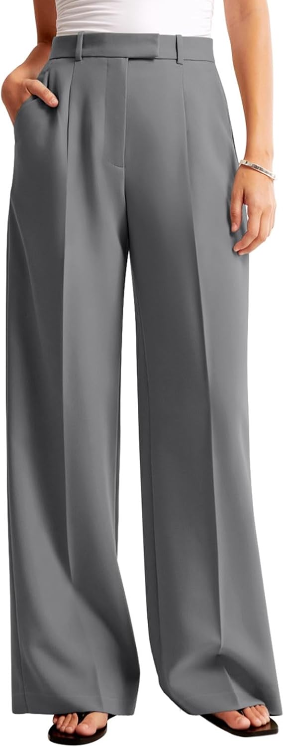 Detalle de NIMIN Women Wide Leg Pants High Waisted Dressy Work Trousers with Pockets