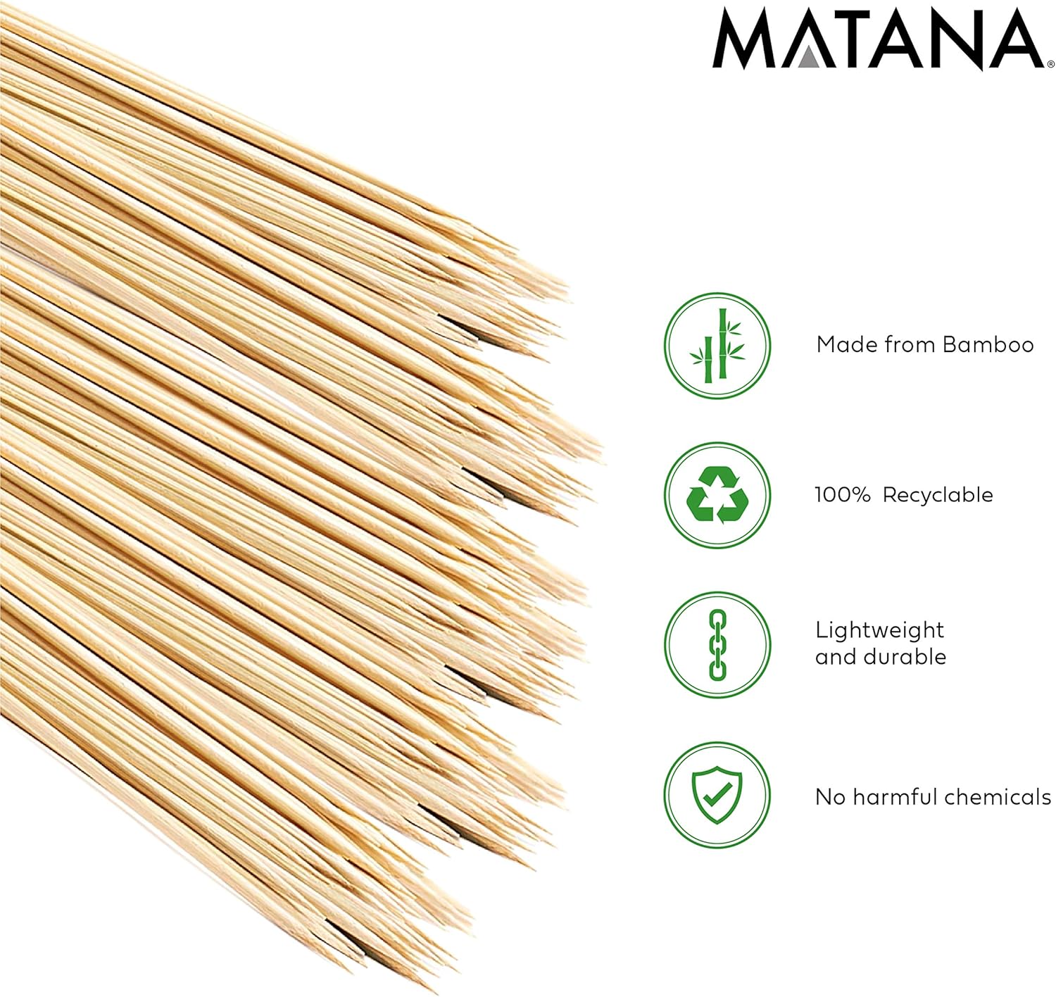 Thumbnail 5 de MATANA 100 Pic Brochettes Bois XXL 90 cm