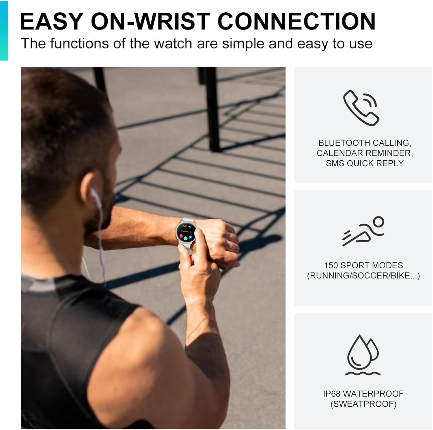 Thumbnail 6 de Smart Watch 1.43’’ AMOLED Bluetooth Call & Fitness Tracker (IP68) — for Android & iOS