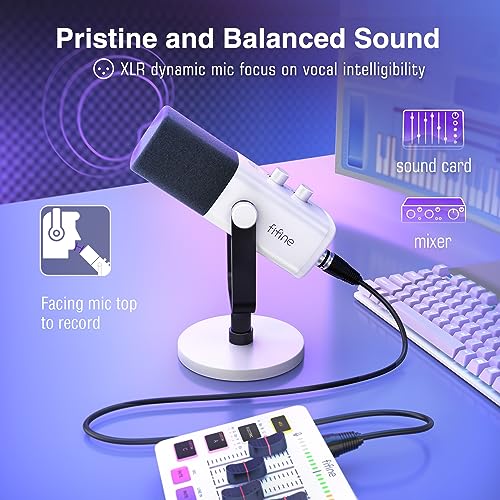 Thumbnail 1 de FIFINE AM8W White Gaming XLR/USB Microphone