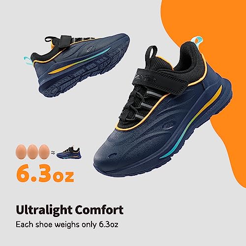 Detalle 2 de DREAM PAIRS Waterproof Boys Fashion Trainers (Dark Blue/Black) – 4 Big Kid