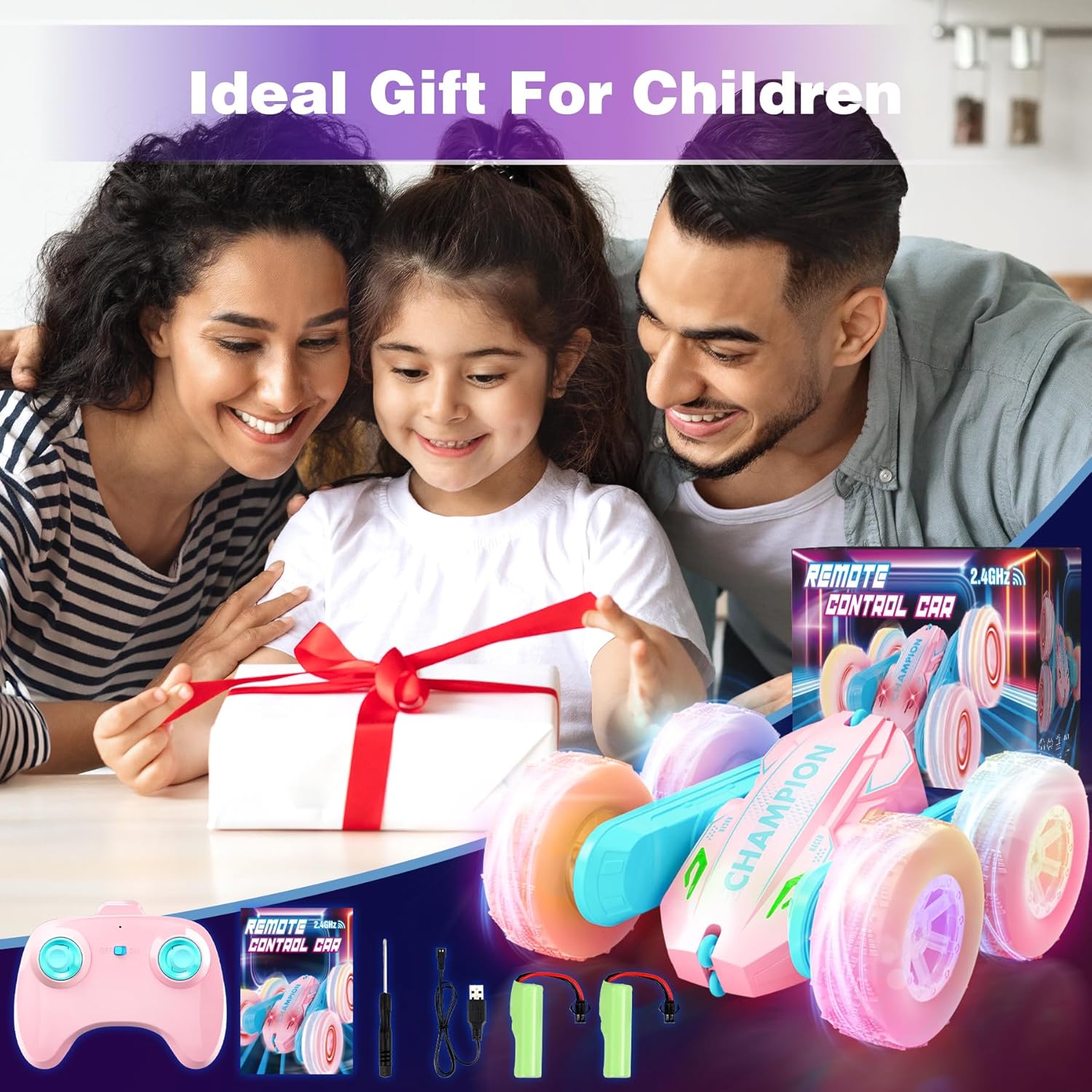 Detalle 2 de Ophy Auto Telecomandata LED 360° – Giocattolo esterno per bambini 3+