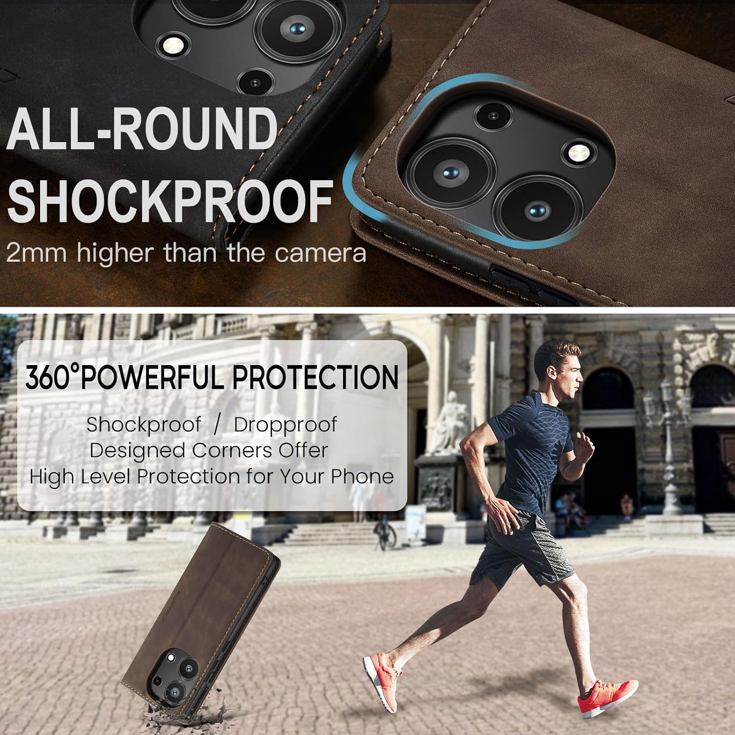 Thumbnail 4 de Cracedily Handyhülle für Xiaomi Redmi Note 13 Pro 4G – Klapphülle aus Kunstleder mit Kartenfächern, Magnet & Standfunktion