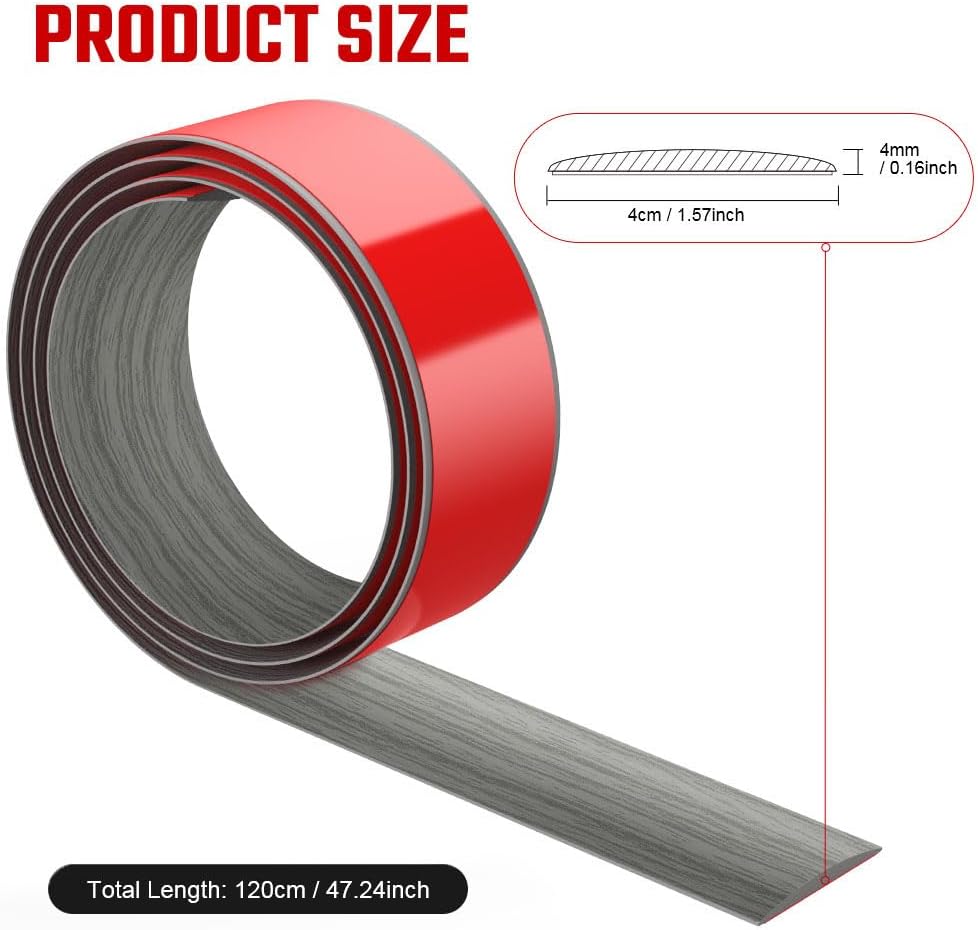 Thumbnail 1 de Flintronic 1.2M PVC Floor Transition Strip — 4cm Self-Adhesive Threshold Divider Bar