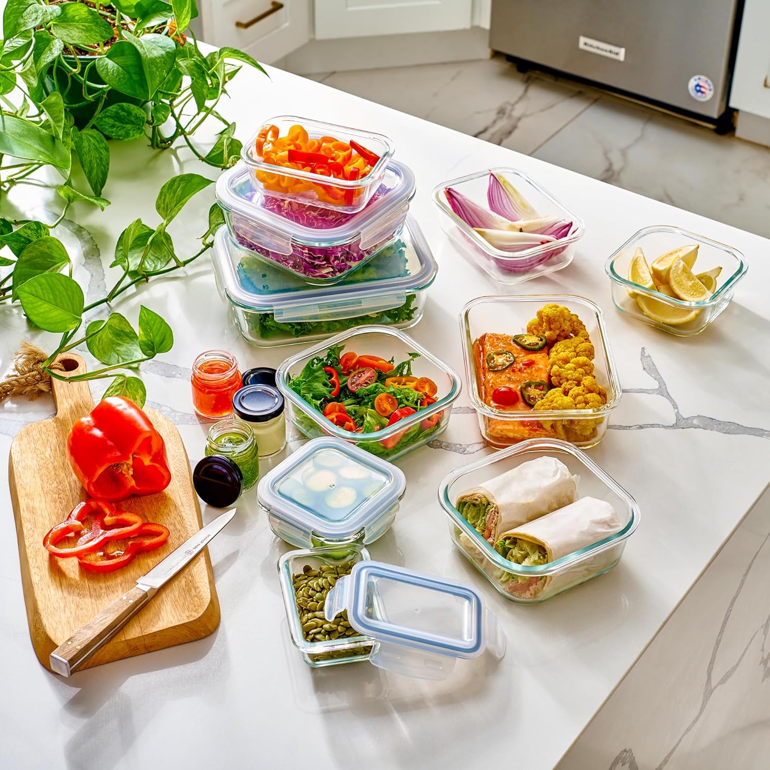 Thumbnail 1 de Glass Food Storage 40pc Set, Airtight Containers 🍱