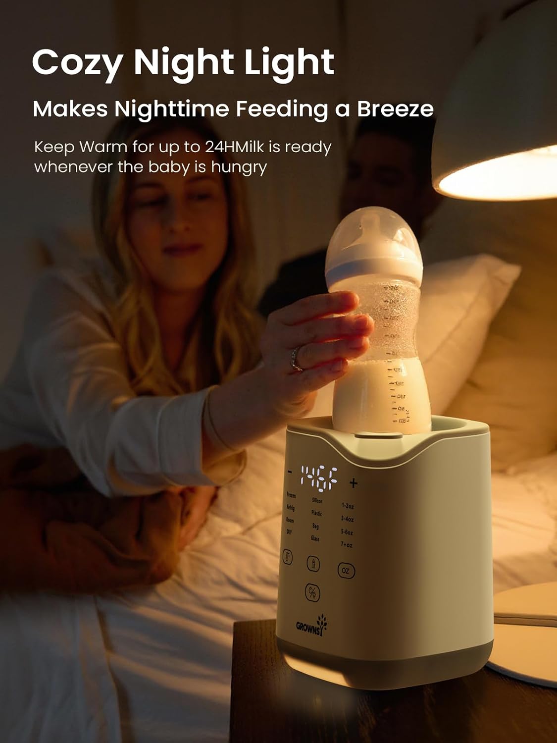 Detalle de GROWNSY NightEase Pro N9T-bottle warmer, 10-in-1 with night light