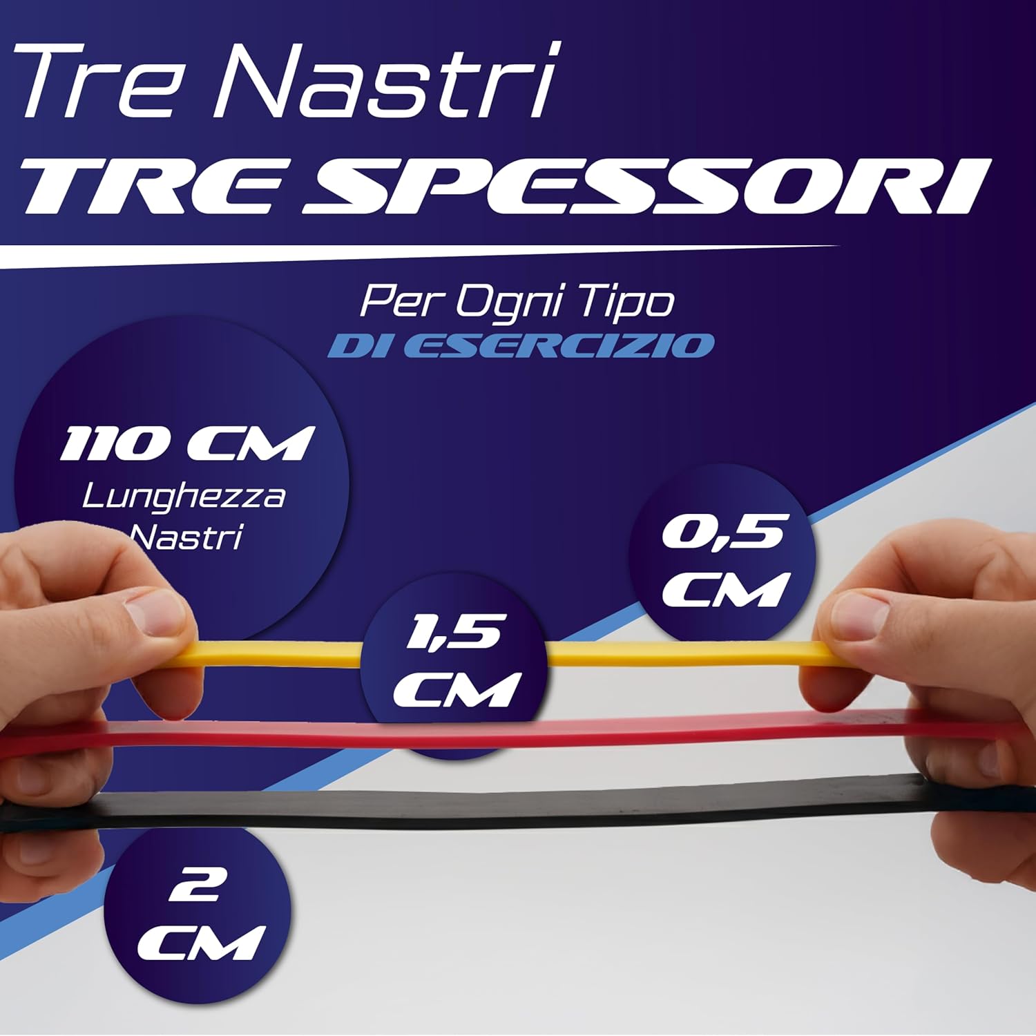 Thumbnail 5 de Elastici Fitness Set 4 Livelli di Resistenza – Bande Elastiche per Allenamento a Casa