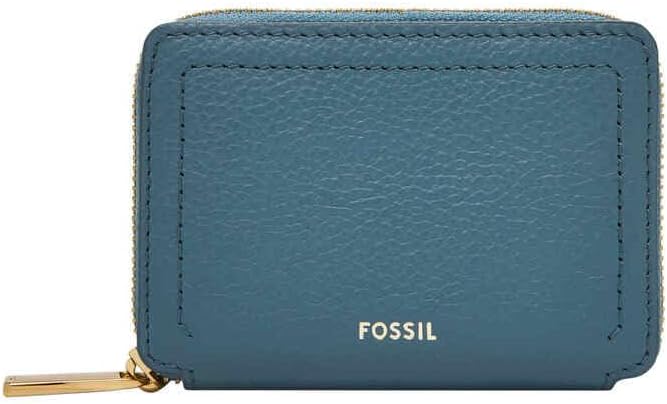 Detalle de Fossil Kartenmäppchen aus echtem Leder mit Reißverschluss – kompakte Organisation für Karten, Ausweis und Bargeld