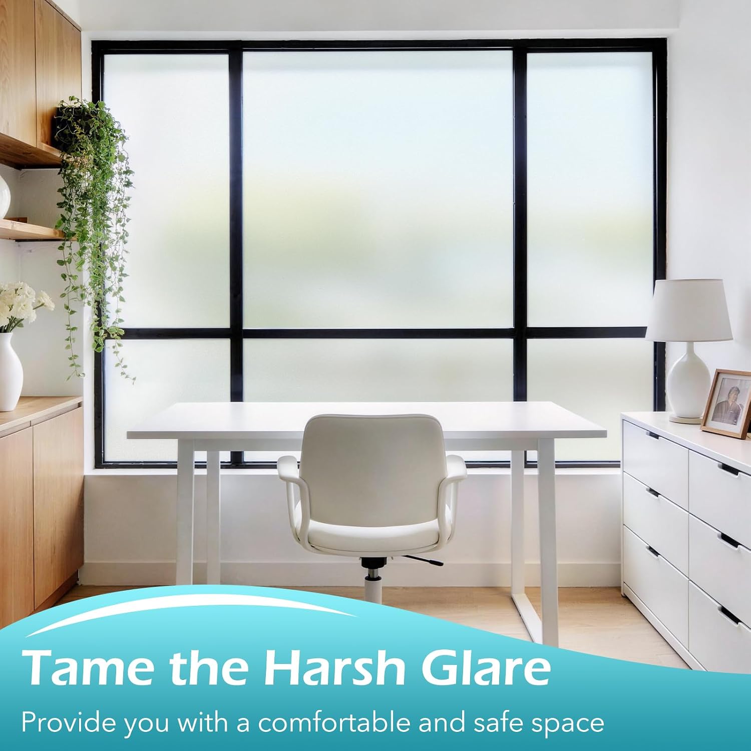 Thumbnail 2 de DOWELL Frosted Window Film Privacy with Tools, Matt 90x300cm