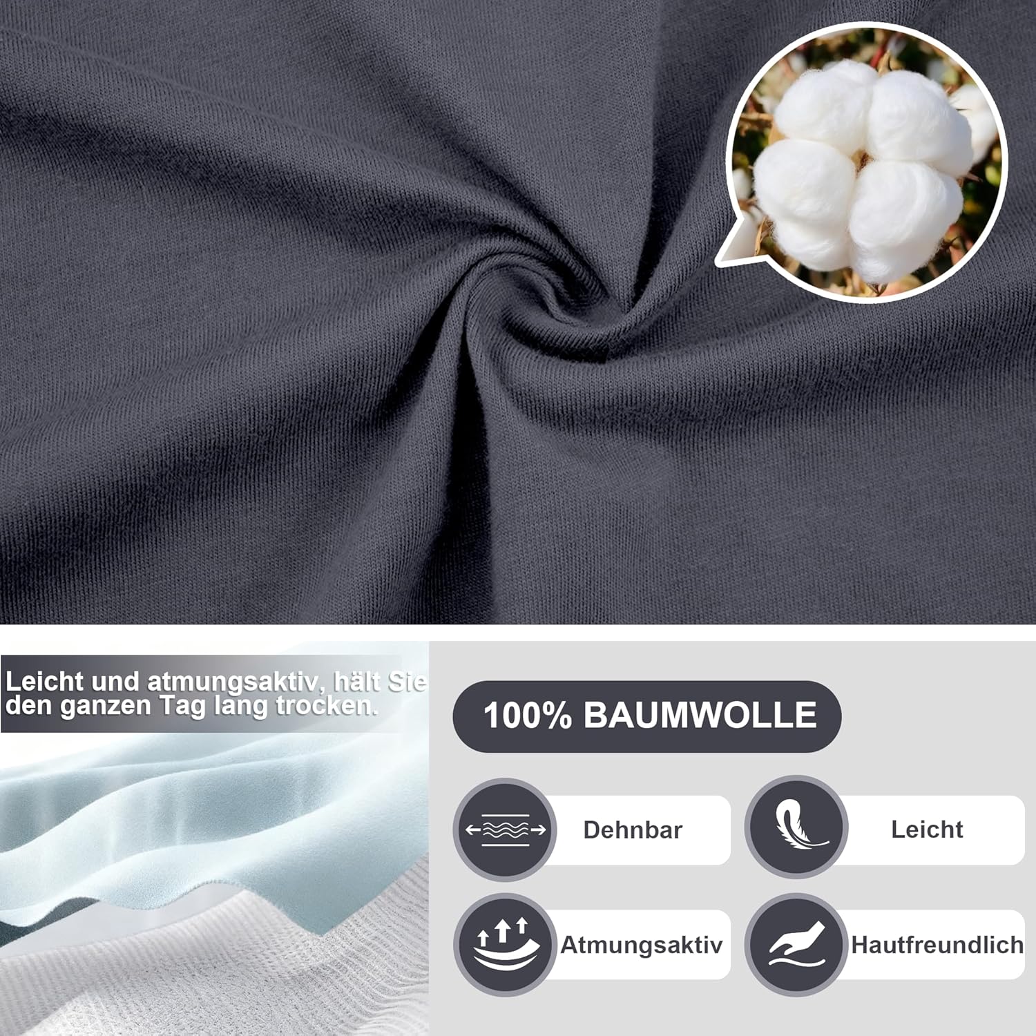 Detalle de EA'S SECRET Herren Schlafanzug-Set 100% Baumwolle | Kurzarm + Langhose, Knopfverschluss, Taschen, S–XXL