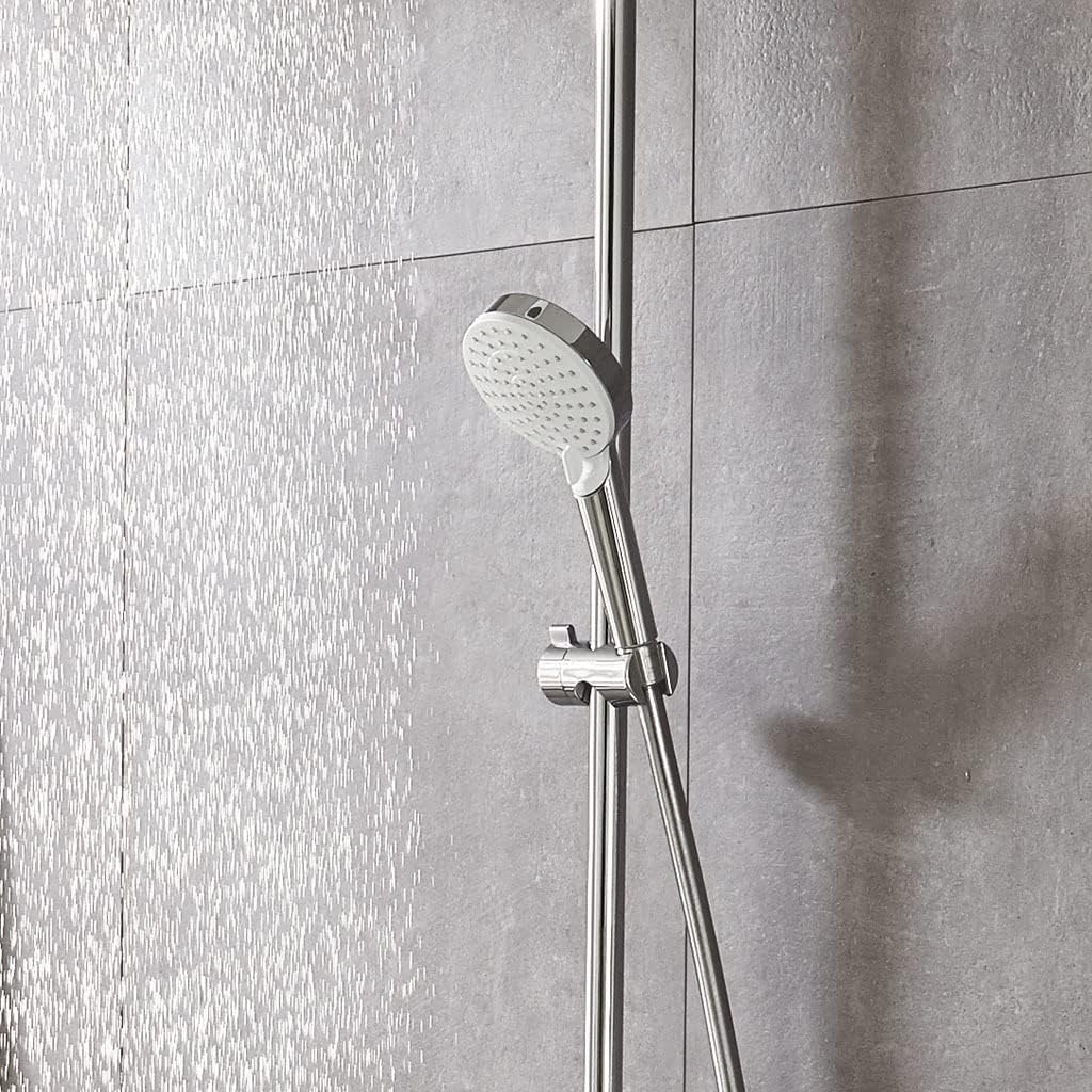 Detalle 2 de Hansgrohe Crometta - Pommeau de douche Économiseur d’eau EcoSmart 9 l/min, 100 mm, blanc/chromé